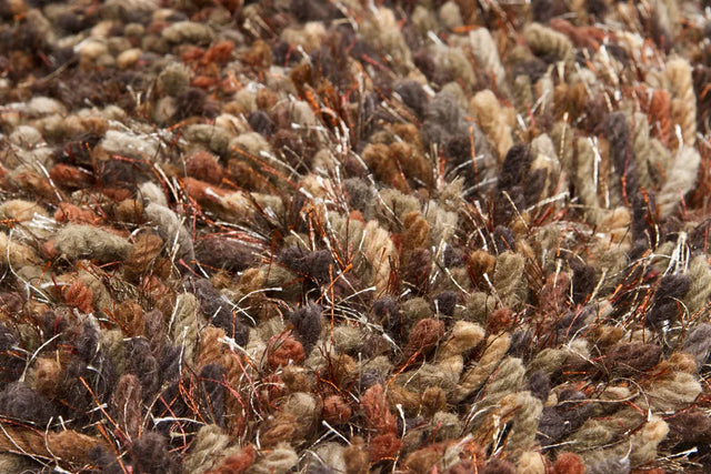 Chandra Estilo EST-18502 Rust and Brown and Taupe and Cream rug, texture close-up