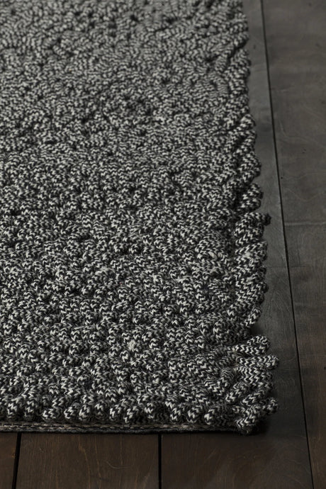 Chandra Evelyn EVE-38600 Black rug, corner detail