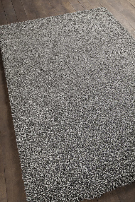 Chandra Evelyn EVE-38600 Black rug, angled side view