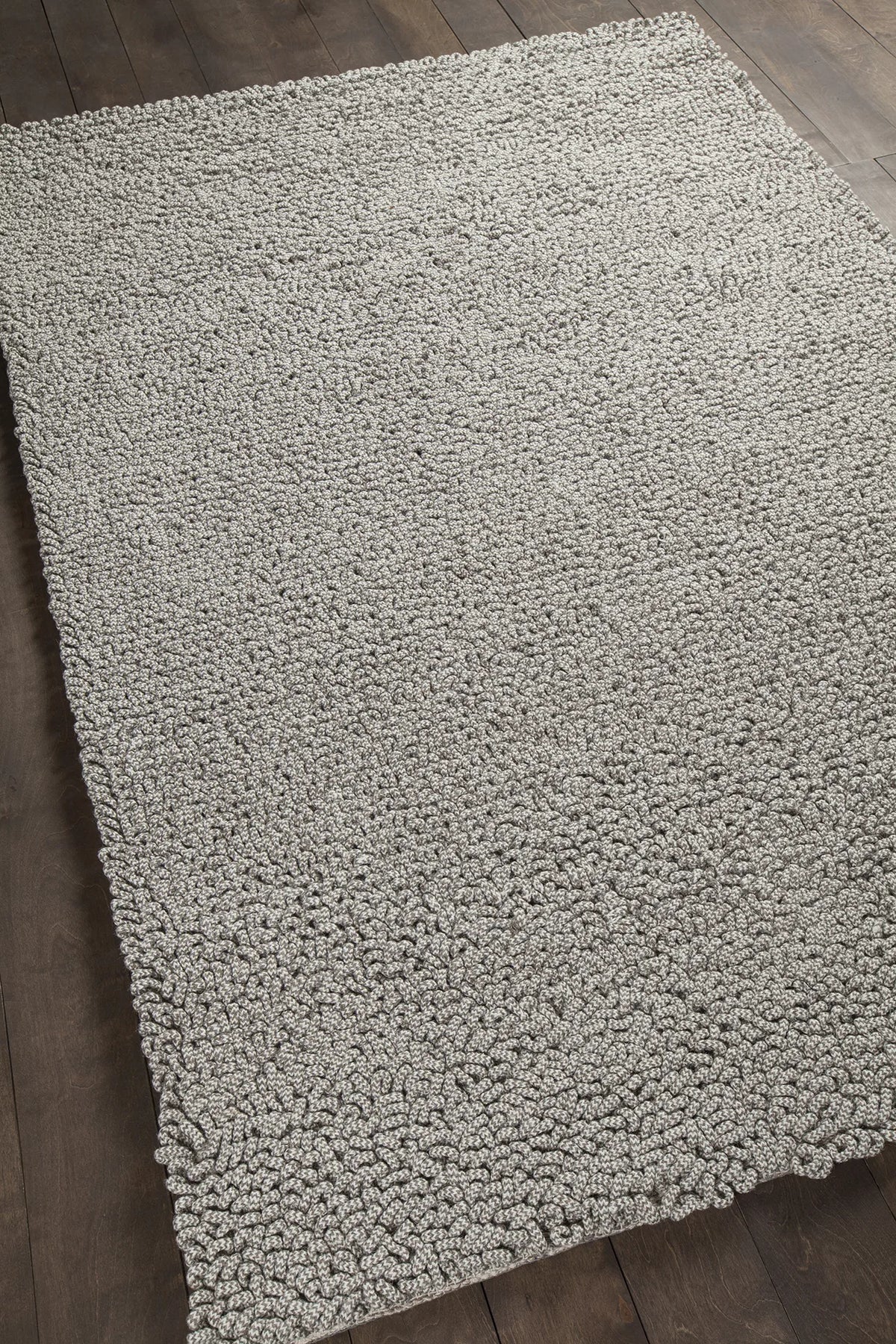 Chandra Evelyn EVE-38601 Taupe rug, angled side view