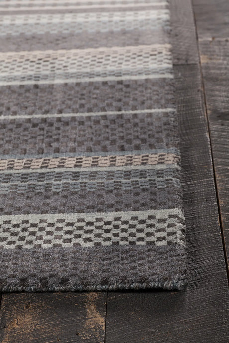 Chandra Evora EVO-33400 Black and Grey rug, corner detail