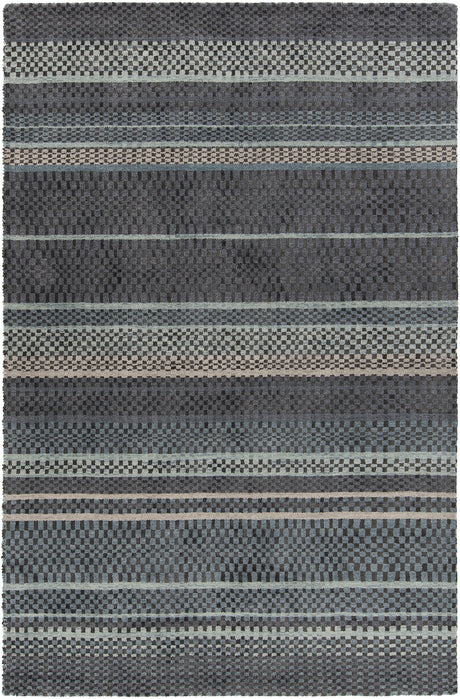 Chandra Evora EVO-33400 Black and Grey rug, flat view