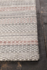 Chandra Evora EVO-33401 Ivory and Grey and Orange rug, corner detail