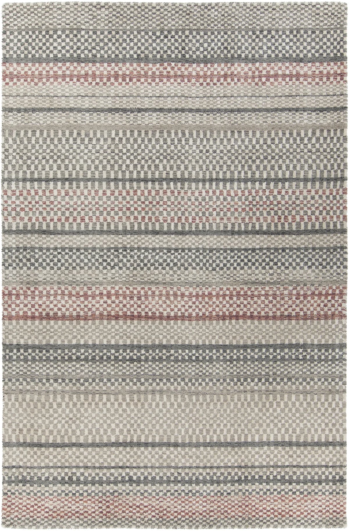 Chandra Evora EVO-33401 Ivory and Grey and Orange rug, flat view