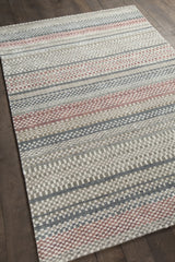 Chandra Evora EVO-33401 Ivory and Grey and Orange rug, angled side view