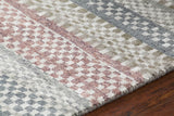 Chandra Evora EVO-33401 Ivory and Grey and Orange rug, side detail view