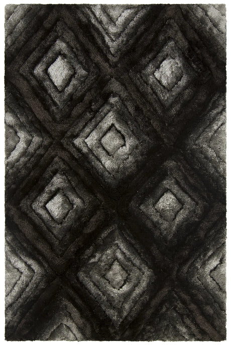 Chandra Flemish FLE-51101 Grey and Black and Charcoal rug, flat view