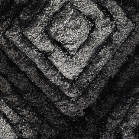 Chandra Flemish FLE-51101 Grey and Black and Charcoal rug, texture close-up