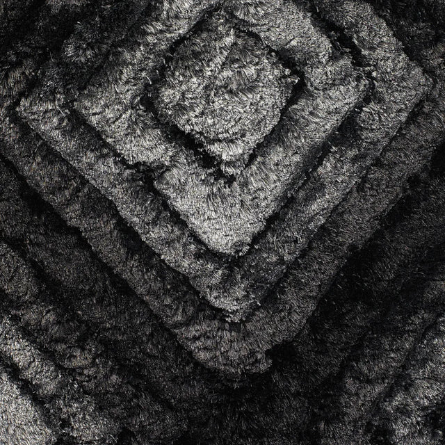 Chandra Flemish FLE-51101 Grey and Black and Charcoal rug, texture close-up