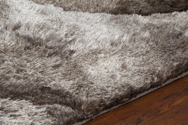 Chandra Flemish FLE-51102 Ivory and Taupe and Beige rug, side detail view