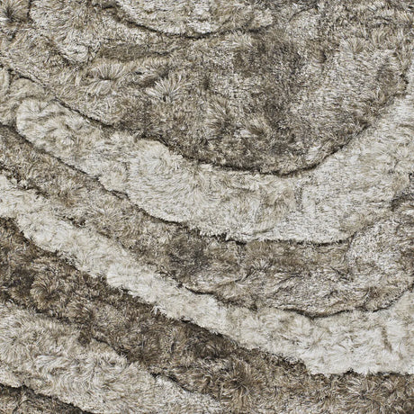 Chandra Flemish FLE-51102 Ivory and Taupe and Beige rug, texture close-up