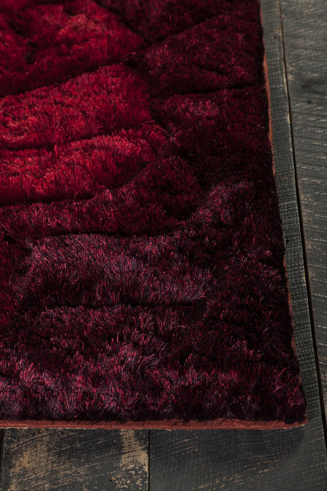 Chandra Flemish FLE-51105 Red and Black rug, corner detail