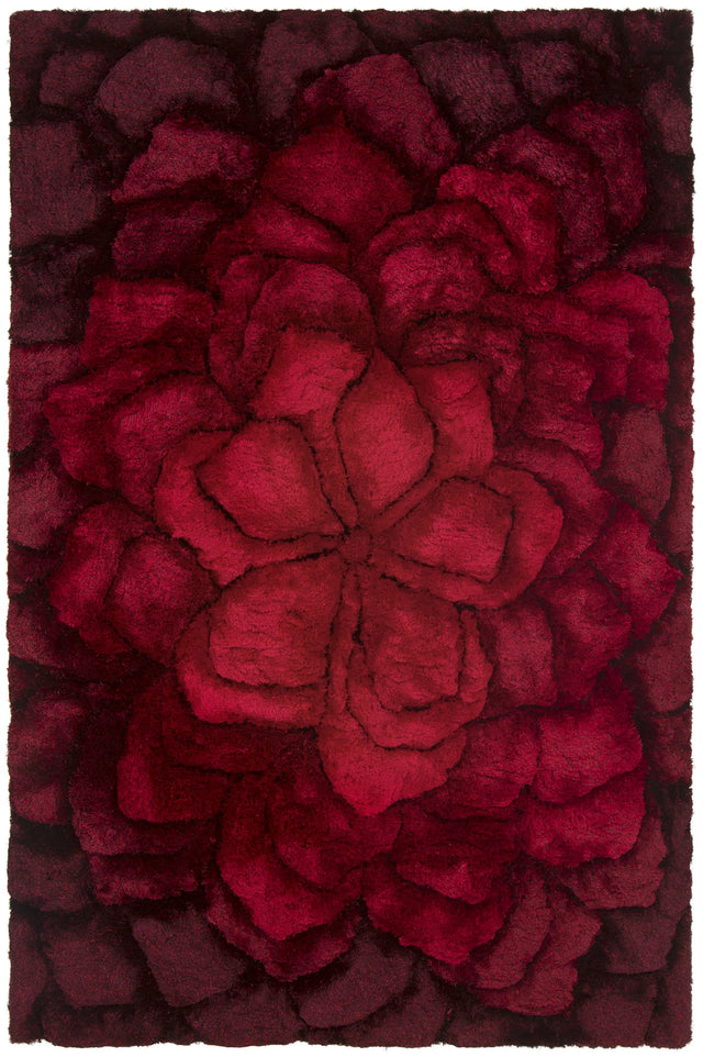 Chandra Flemish FLE-51105 Red and Black rug, flat view