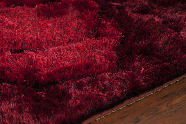 Chandra Flemish FLE-51105 Red and Black rug, side detail view