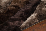 Chandra Flemish FLE-51113 Brown and Beige and Black rug, side detail view