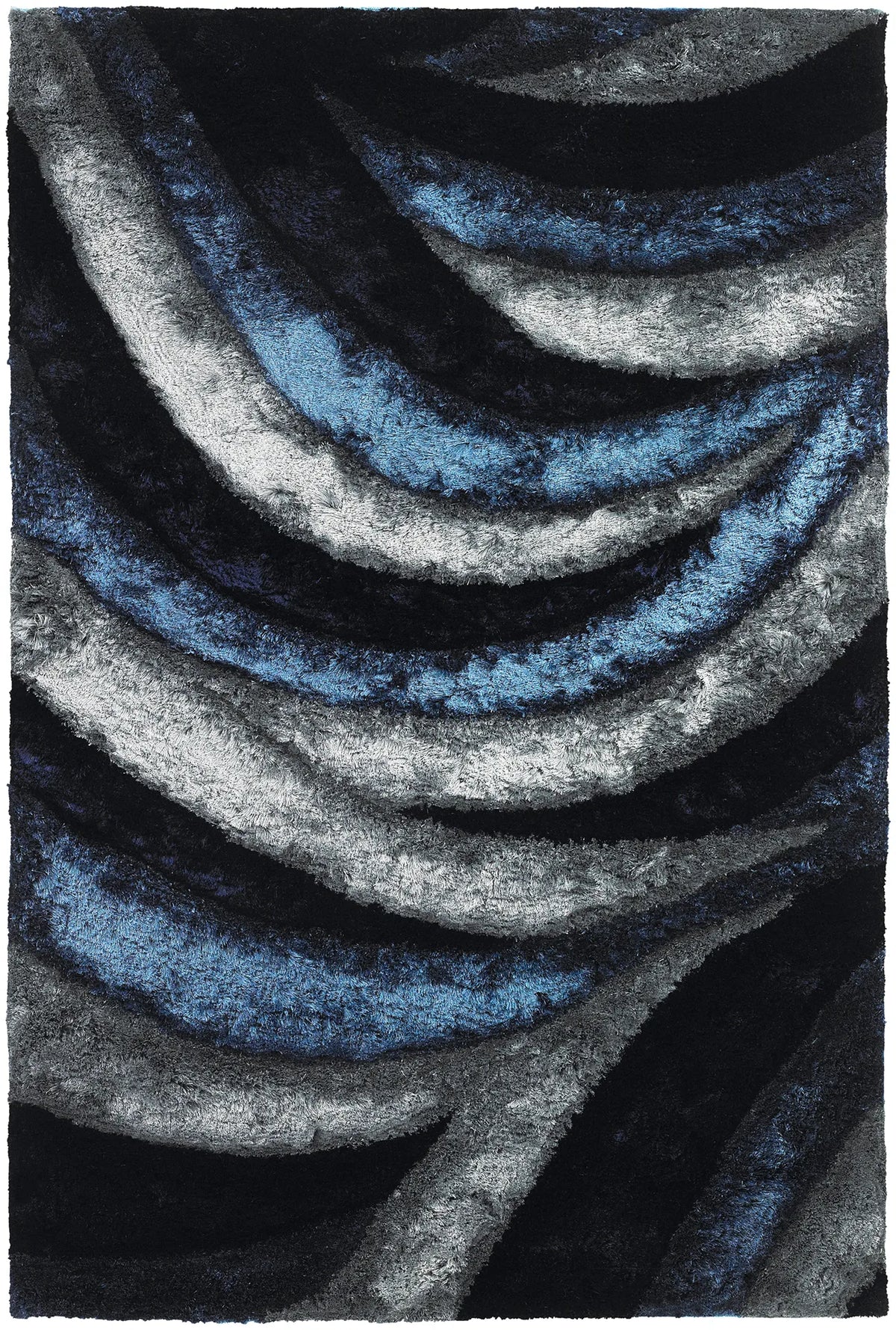 Chandra Flemish FLE-51114 Navy and Blue and Grey rug, flat view