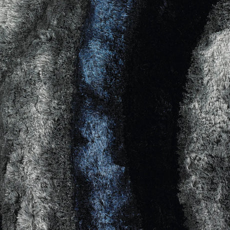 Chandra Flemish FLE-51114 Navy and Blue and Grey rug, texture close-up