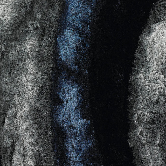 Chandra Flemish FLE-51114 Navy and Blue and Grey rug, texture close-up