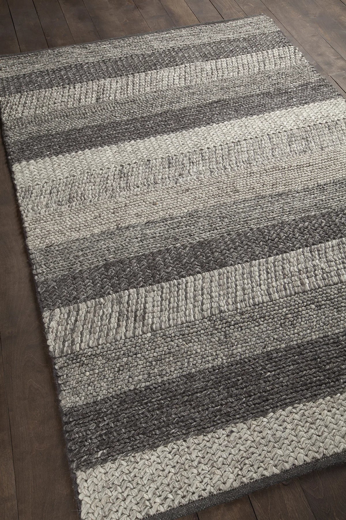 Chandra Forstel FOR-36901 Grey Mix rug, angled side view