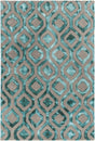 Chandra Fran FRA-42101 Teal and Grey rug, flat view