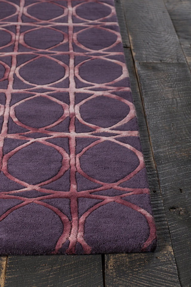 Chandra Fran FRA-42103 Brown and Charcoal rug, corner detail
