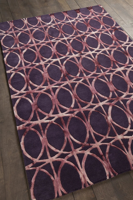 Chandra Fran FRA-42103 Brown and Charcoal rug, angled side view