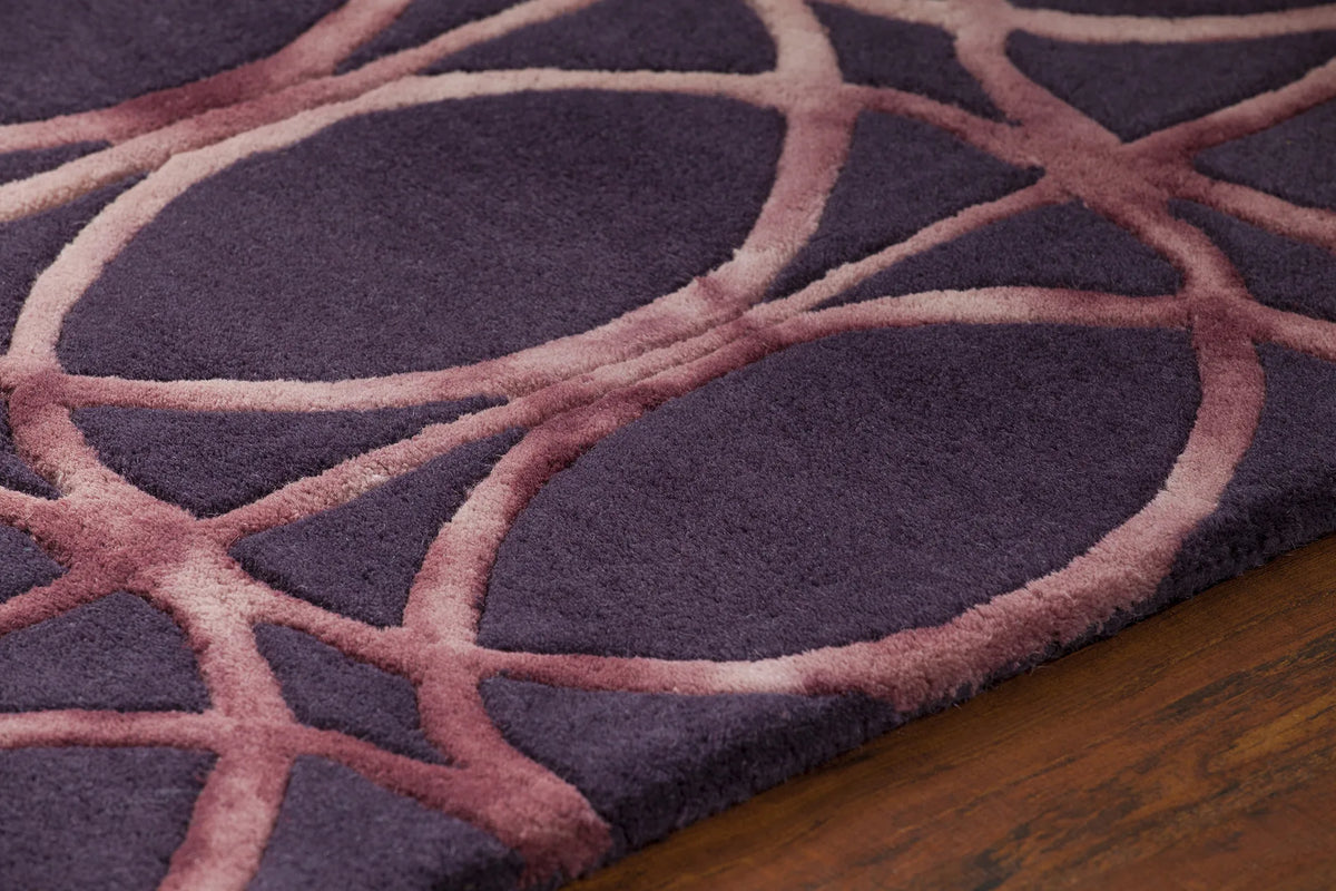 Chandra Fran FRA-42103 Brown and Charcoal rug, side detail view