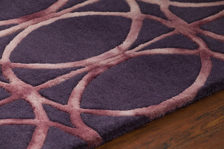 Chandra Fran FRA-42103 Brown and Charcoal rug, side detail view