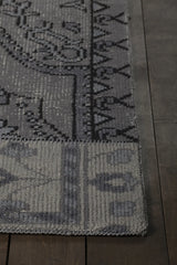 Chandra Fusion FUS-26302 Grey and Charcoal and Black rug, corner detail
