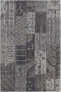 Chandra Fusion FUS-26302 Grey and Charcoal and Black rug, flat view