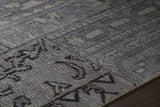 Chandra Fusion FUS-26302 Grey and Charcoal and Black rug, side detail view