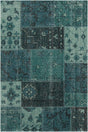 Chandra Fusion FUS-26303 Teal and Black rug, flat view