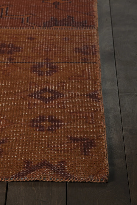Chandra Fusion FUS-26305 Orange and rust and burgundy rug, corner detail