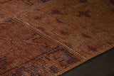 Chandra Fusion FUS-26305 Orange and rust and burgundy rug, side detail view