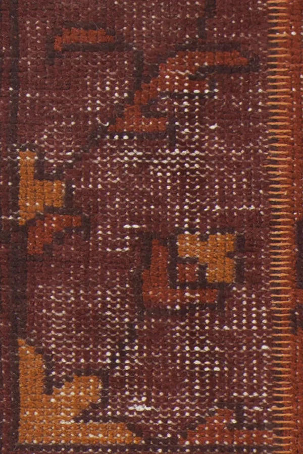 Chandra Fusion FUS-26305 Orange and rust and burgundy rug, texture close-up