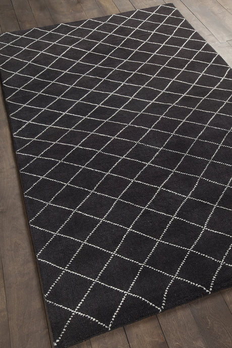 Chandra Gaia GAI-10900 Brown and White rug, angled side view