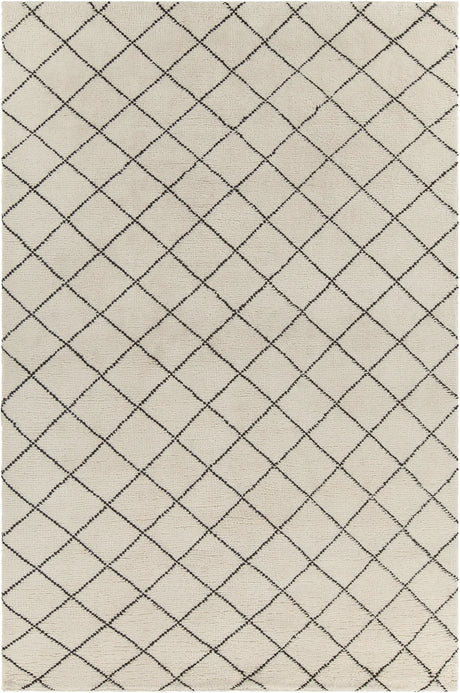 Chandra Gaia GAI-10901 White and Black rug, flat view
