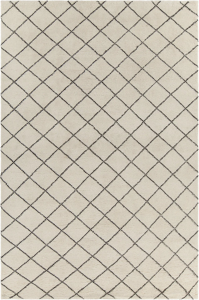 Chandra Gaia GAI-10901 White and Black rug, flat view
