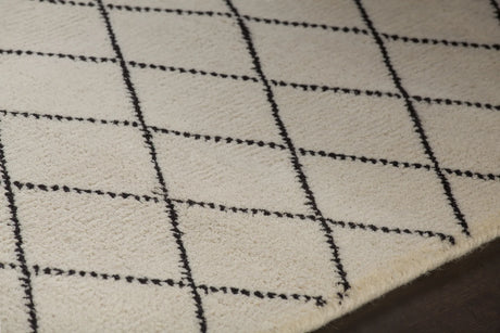 Chandra Gaia GAI-10901 White and Black rug, side detail view