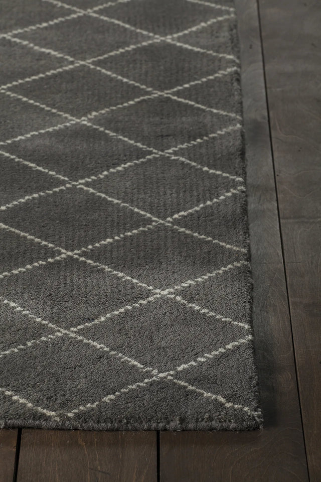 Chandra Gaia GAI-10902 Charcoal and White rug, corner detail