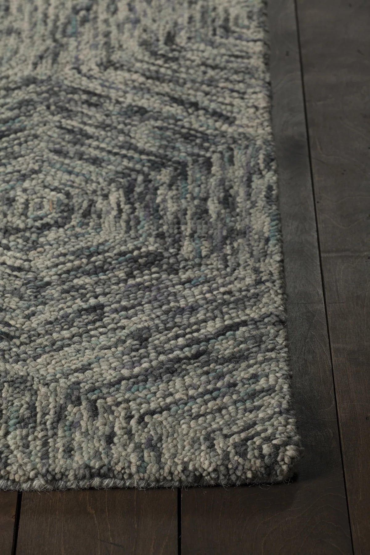 Chandra Galaxy GAL-30605 Blue and Ivory rug, corner detail