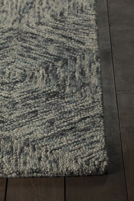 Chandra Galaxy GAL-30605 Blue and Ivory rug, corner detail