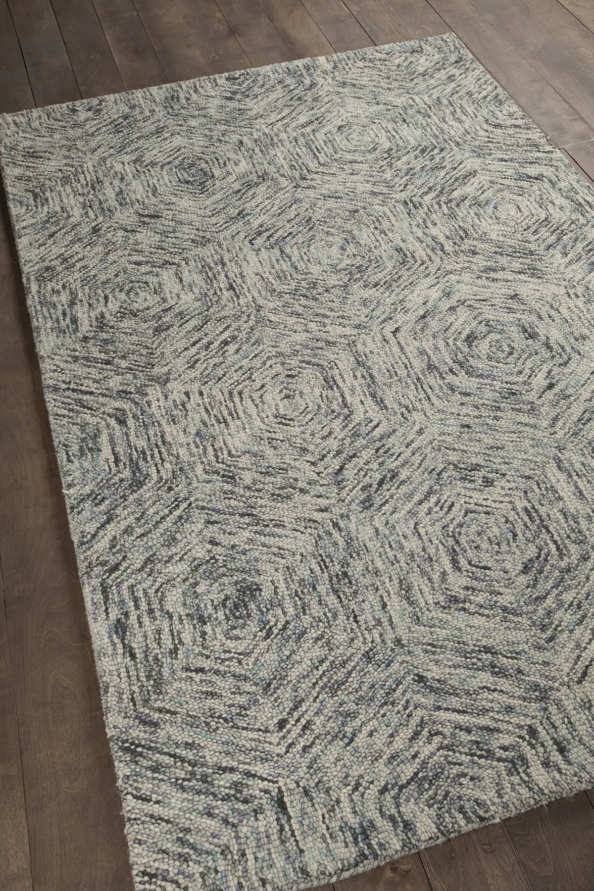 Chandra Galaxy GAL-30605 Blue and Ivory rug, angled side view