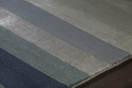 Chandra Gardenia GAR-30703 Charcoal and Grey rug, side detail view