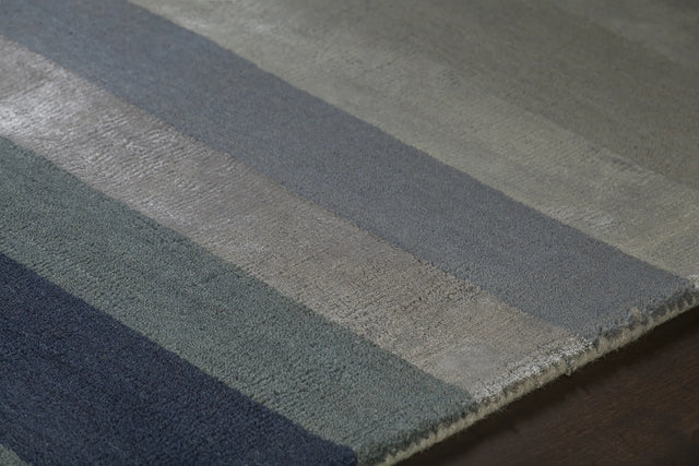 Chandra Gardenia GAR-30703 Charcoal and Grey rug, side detail view