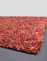 Chandra Gems GEM-9600 Red and Maroon and Orange rug, corner detail