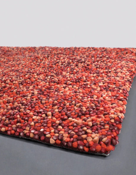 Chandra Gems GEM-9600 Red and Maroon and Orange rug, corner detail
