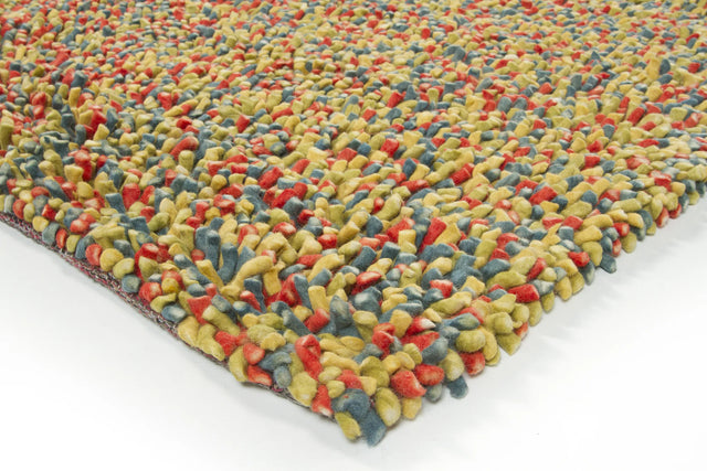 Chandra Gems GEM-9602 Green and Blue and Red rug, corner detail