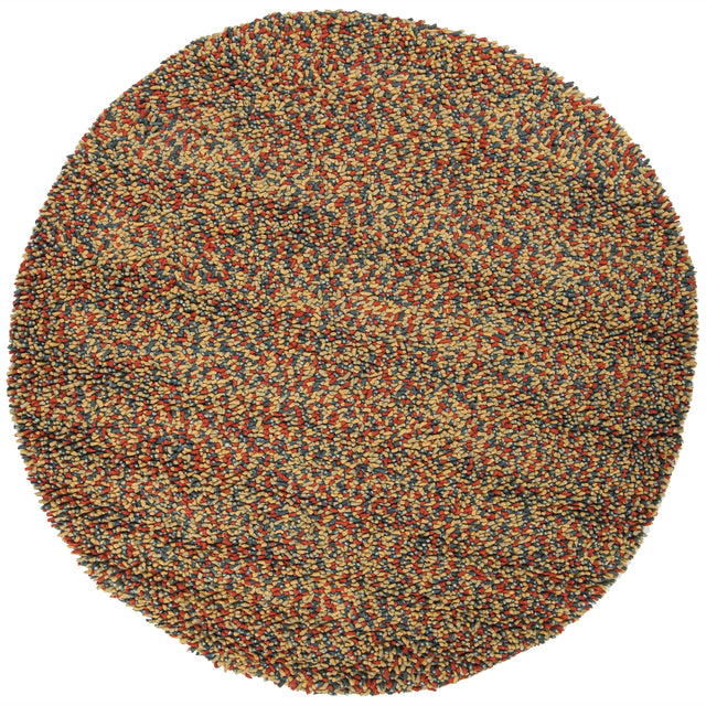 Chandra Gems GEM-9602 Green and Blue and Red round rug, flat view
