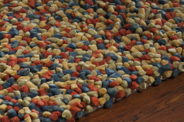 Chandra Gems GEM-9602 Green and Blue and Red rug, side detail view